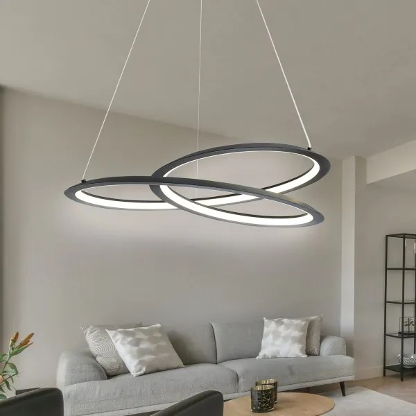 LED Luster na lanku TANGO LED/44W/230V 4000K pr. 60 cm čierna