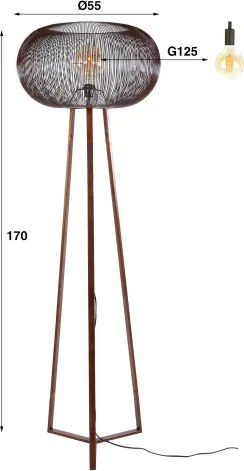 Stojaca lampa 83-83 Twist 1L Cooper  - Komfort-nábytok