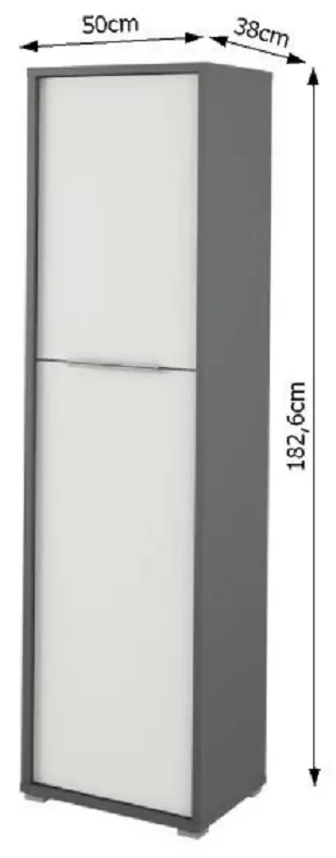 Kondela Policová skriňa, grafit/biela, RIOMA NEW TYP 08