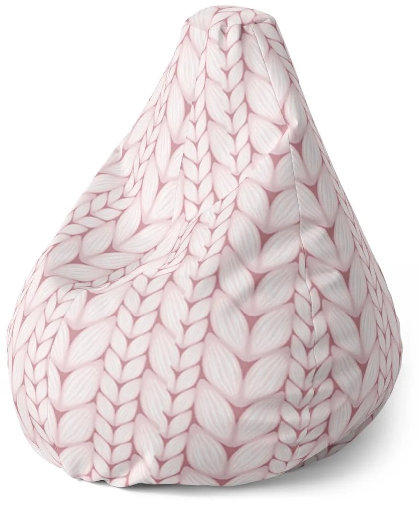 Sablio Sedací vak Pear Staroružové pletenie - 140 x 100 x 25 cm