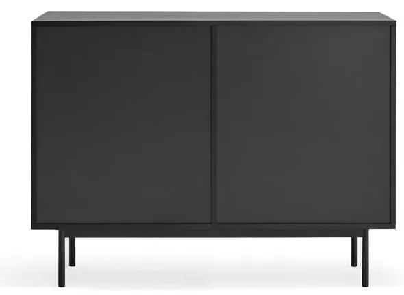 Nízka komoda v dekore duba v čierno-prírodnej farbe 108x80 cm Sierra – Teulat