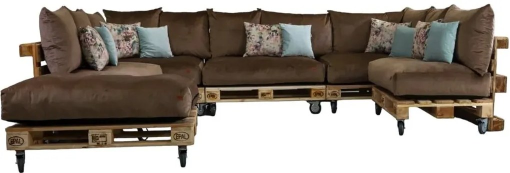 Golden Garden Paletové sedenie GG92/1 - Podsedáky a Vankúše "FIT IN" 120cm x 80cm x 15cm - penový granulát - capuccino