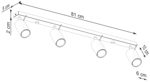 Sollux SL.1510 - Bodové svietidlo RING 4xGU10/10W/230V červená