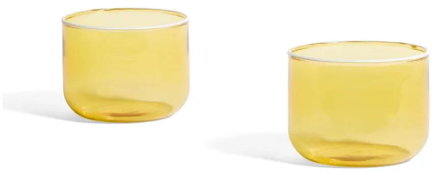 HAY Set dvoch pohárov Tint, light yellow w. white rim