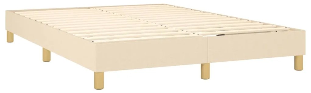 Posteľný rám boxspring s matracom krémový 140x200 cm látka