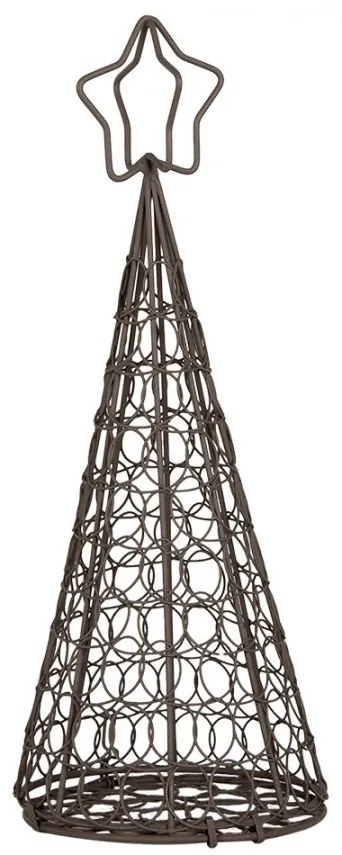 Hnedý drôtený stromček s hviezdou - Ø 13*32 cm