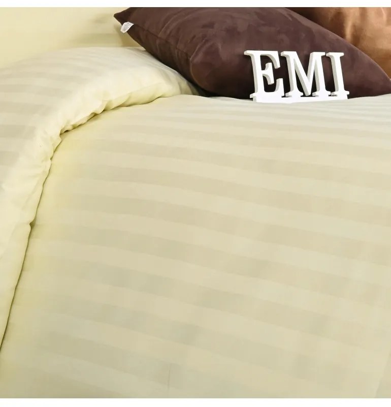 Obliečky damaškové vanilkové EMI, Štandardný set jednolôžko obsahuje 1x 140x200 + 1x 70x90
