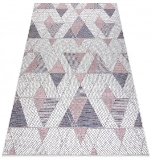 Dywany Łuszczów Kusový koberec Sion Sisal Triangles B3006A ecru/pink – na von aj na doma - 160x220 cm