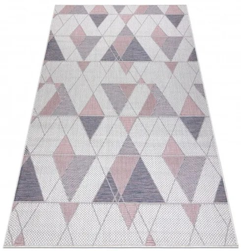 Kusový koberec Sion Sisal Triangles B3006A ecru/pink – na von aj na doma, 120x170, ružová, chodba / predsieň, Dywany Łuszczów
