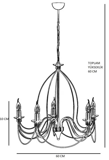 Luster na reťazi CLASSIC 5xE14/40W/230V bronzový