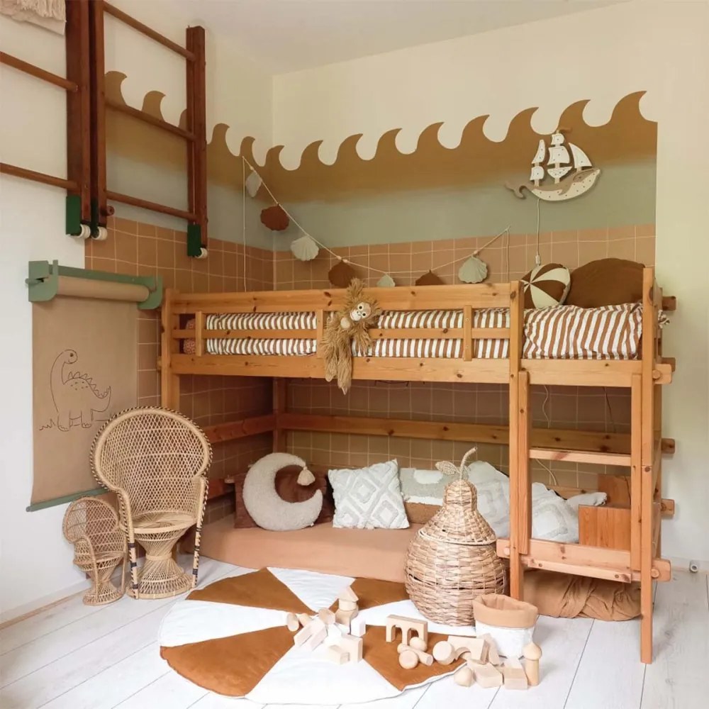 Tapeta nepravidelný kockovaný vzor škoricová 280x50cm