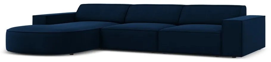 Modrá zamatová rohová pohovka (ľavý roh) Jodie - Micadoni Home