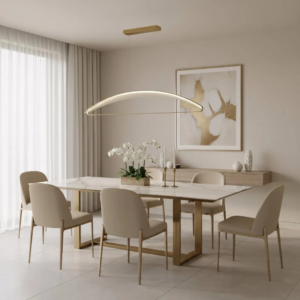 Toolight Toolight, stropné svietidlo 100cm, 50W, 4000K, 3500lm, G124-CP, zlatá, OSW-02616