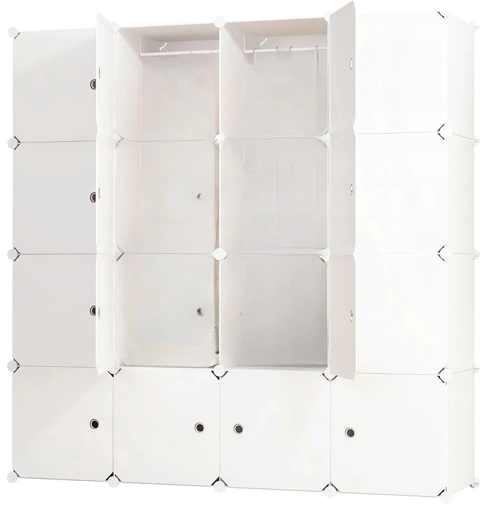 Hogler 3417 Variabilný policový systém 25 modulov, 183 x 183 x 47 cm, biely