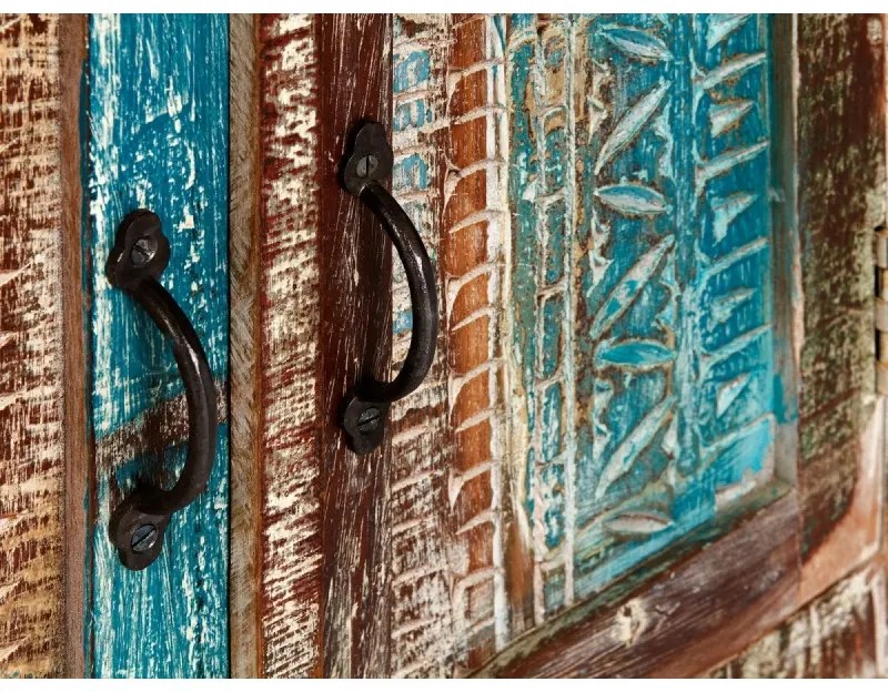 furniture-nabytek.cz - Masívna skrinka pod umývadlo Blue Lagoon z mangového dreva, lakovaná, farebná – 70×40×61 cm
