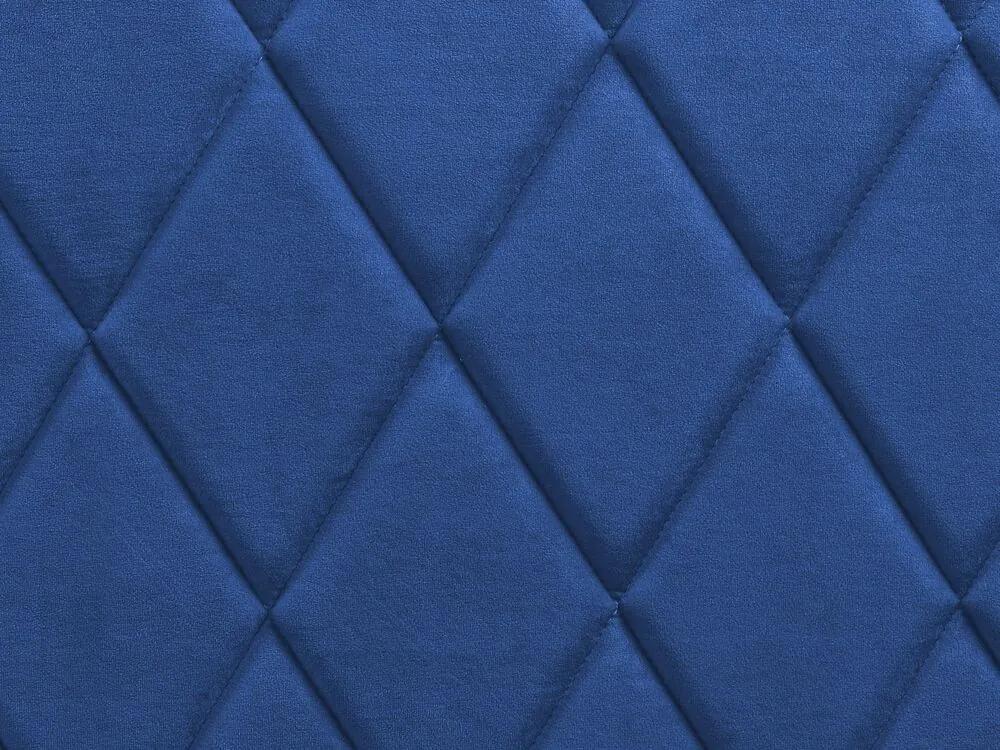 Zamatová posteľ s úložným priestorom 180 x 200 cm modrá ROCHEFORT Beliani