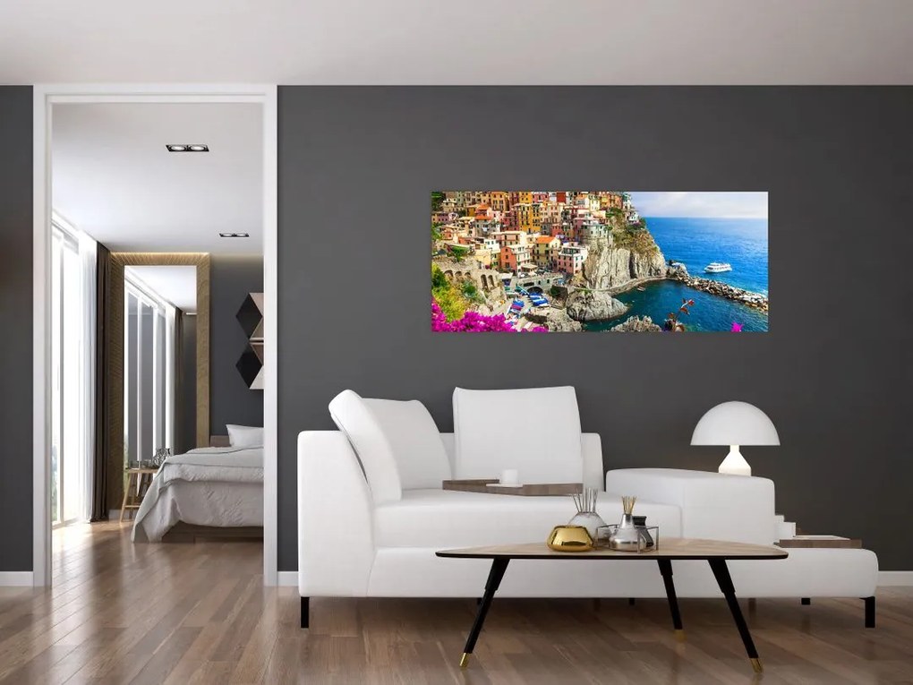 Obraz - Talianska dedinka Manarola (120x50 cm)