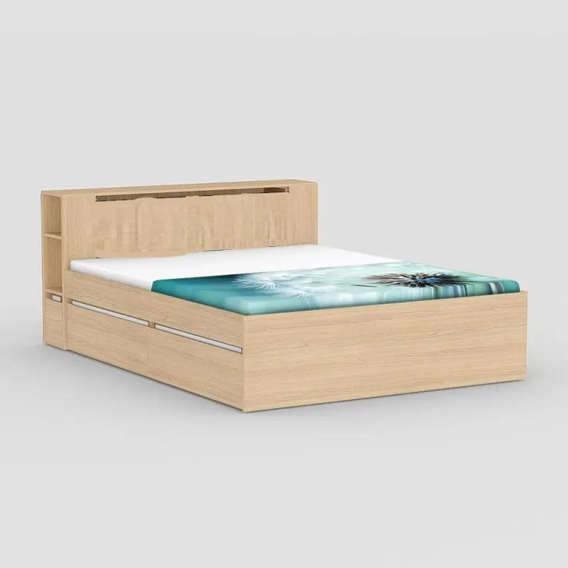 posteľ REA AMY 180, manželská, dub vicenza