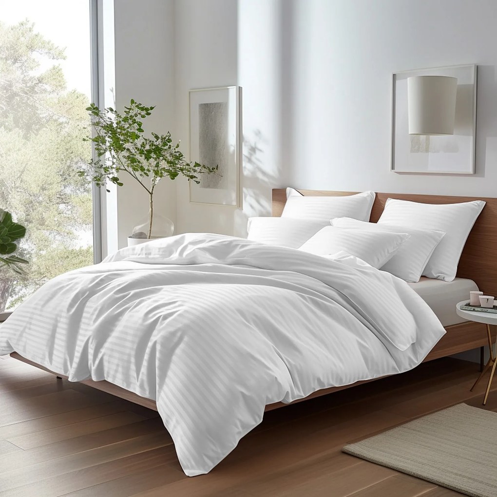 SATÉNOVÁ OBLIEČKA NA VANKÚŠ CIZGILI 70X80 CM EXCLUSIVE BIELA