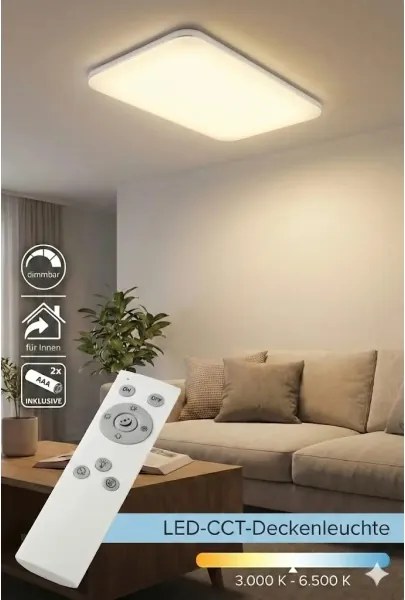 LED stmievateľné stropné svietidlo LED/48W/230V biele + diaľkové ovládanie