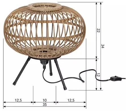 Stolná lampa BASICLABEL 1xE27/40W/230V bambus