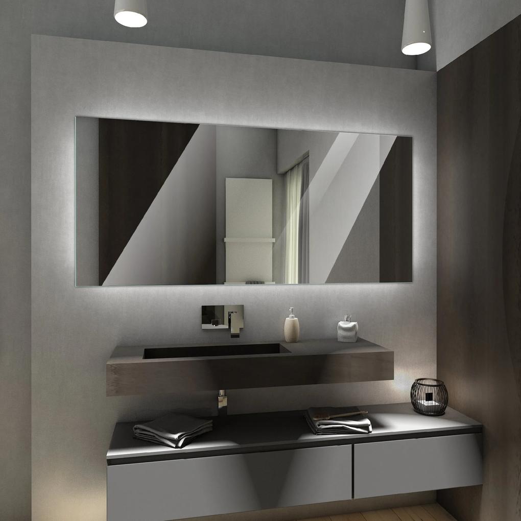 DUBAI zrcadlo s LED osvětlením 120 diod na metr Barva podsvícení zrcadla: dual white s dotykovým vypínačem, Šířka (cm): 50, Výška (cm): 50