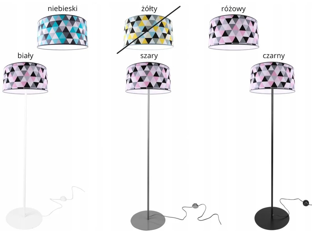 Stojacia lampa Garo, 1x textilné tienidlo so vzorom (výber z 3 farieb), (výber z 3 farieb konštrukcie), o