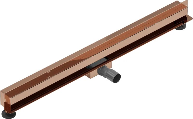 Mexen Flat Wall, sprchový žľab na stenu 2v1, 80 cm, ružové zlato, 1630080