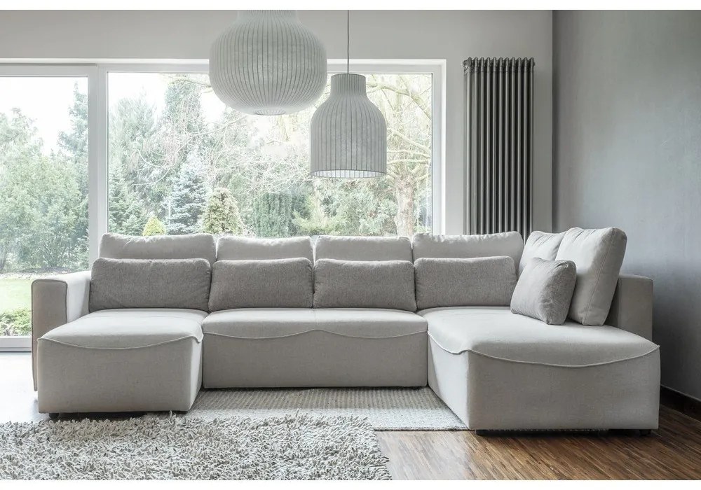 Krémovobiela rozkladacia rohová pohovka (do "U") Homely Tommy – Miuform