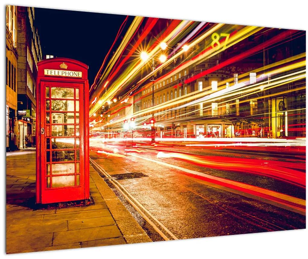 Obraz červené londýnske telefónne búdky (90x60 cm)