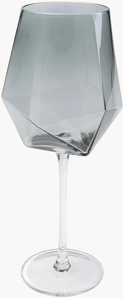 Ručne vyrobené poháre na víno Diamond, 4 ks