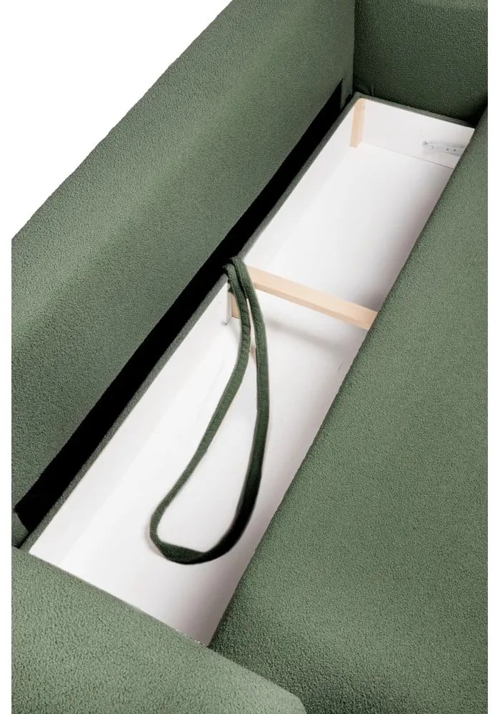 Zelená rozkladacia pohovka z textílie buklé 247 cm Quinoa – Bonami Selection