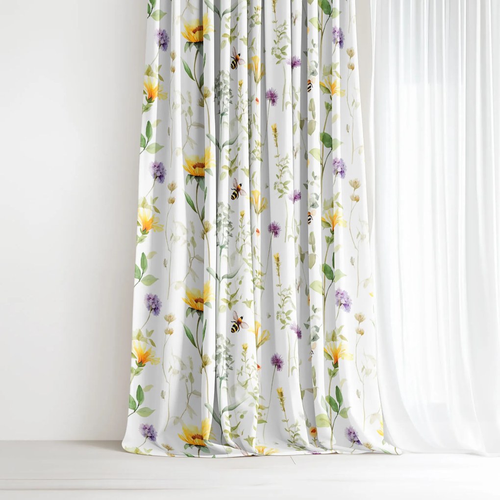 Goldea dekoračný záves - lúčny svet 280x150 cm