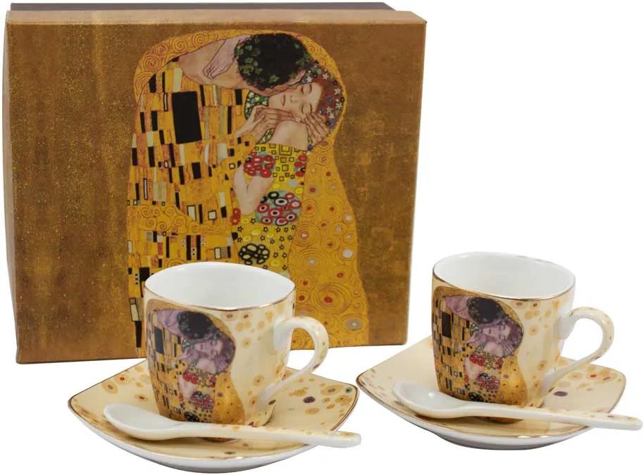 Home Elements Espresso set - 2 šálky s podšálkami a lyžičkami, Klimt