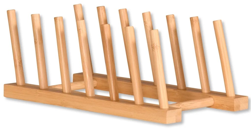 Drevený stojan na taniere Bamboo, 25x14 cm