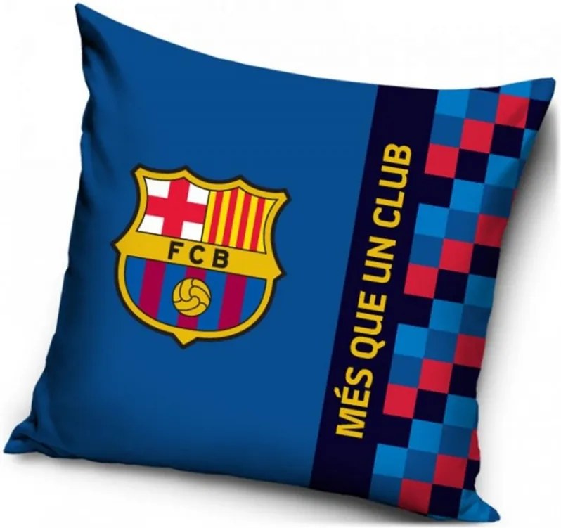 Futbalový vankúš FC Barcelona - MÉS QUE UN CLUB - 40 x 40 cm