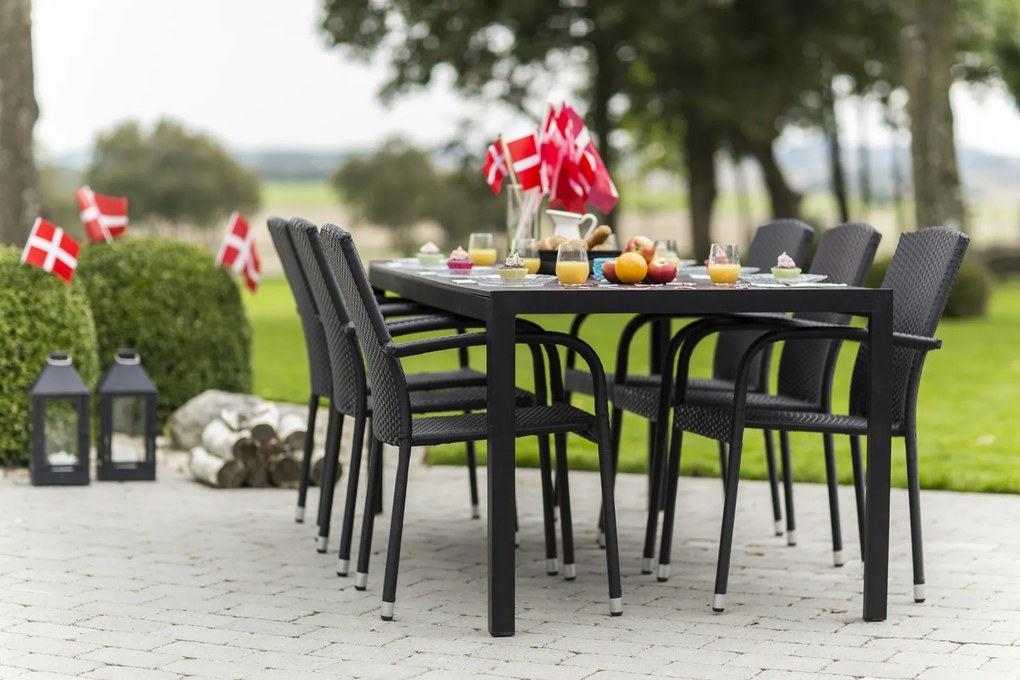 Záhradný jedálenský set Viking XL 190cm + 6x ratanová stolička Roma