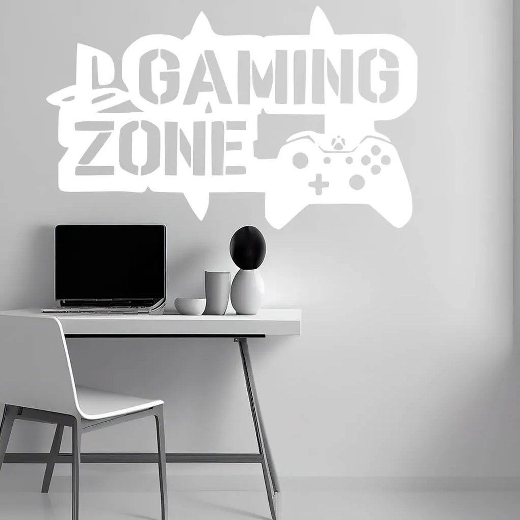 Veselá Stena Samolepka na stenu na stenu Gaming zone Farba: černá
