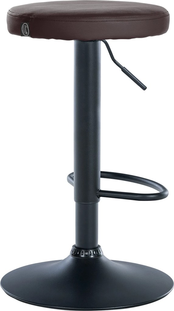 Barová stolička Ponte - koženka, čierny rám - Hnedá