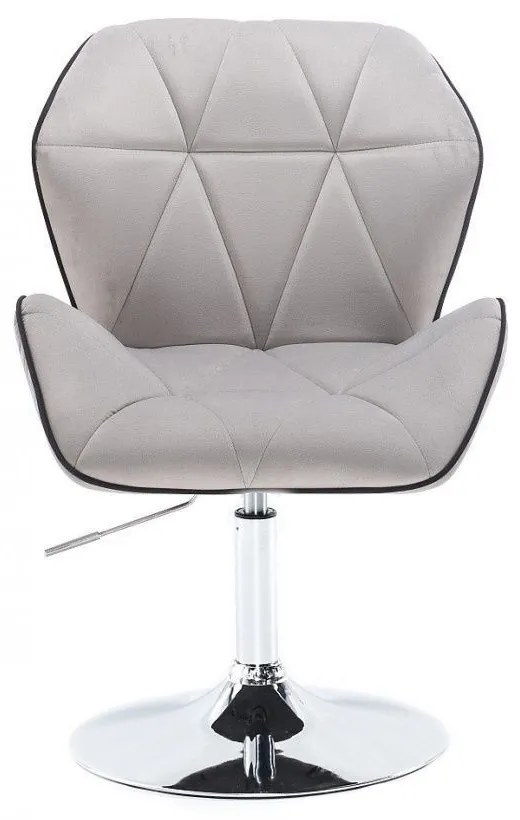 LuxuryForm DESIGN Stolička MILANO MAX VELUR na striebornom tanieri - šedá