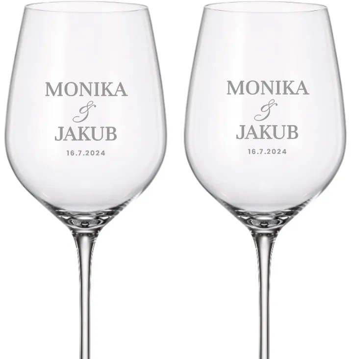 Dekorant Svadobné poháre na biele víno SIMPLE 480 ml 2KS