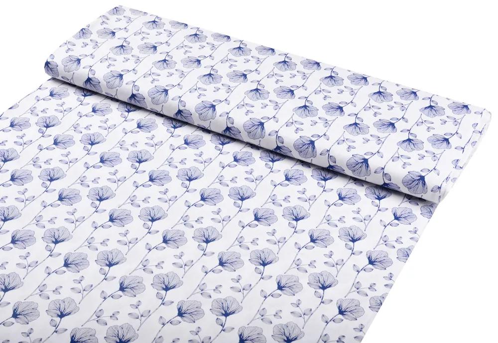Biante Detské bavlnené posteľné obliečky do postieľky Sandra SA-254 Modré poľné kvety Do postieľky 100x135 a 40x60 cm