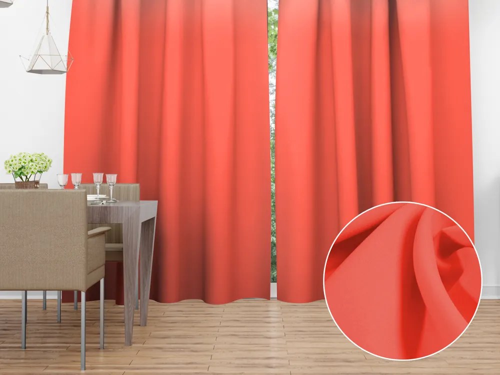 Biante Dekoračný záves Rongo RG-037 Koralový 140x250 cm