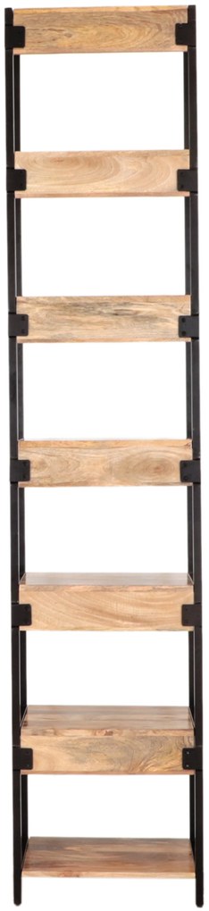 furniture-nabytek.cz - Regál knižnica 45x213x35 kov a drevo mango