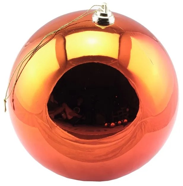 DECOLED Plastová koule, pr. 20 cm, měděná, lesklá