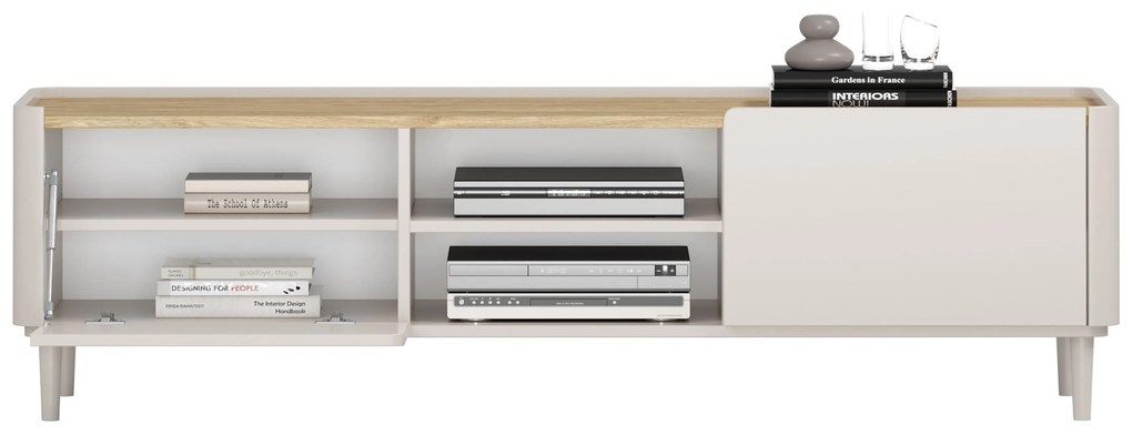 TV stolík Elivo 170 cm na nožičkách - kašmír / olejovaný dub