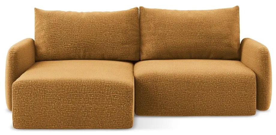 Oranžová rozkladacia/s úložným priestorom rohová pohovka (ľavý roh) Kalena – Makamii