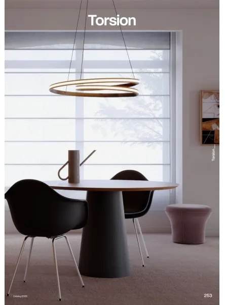 Redo 01-4364 - Stmievateľný LED luster na lanku TORSION LED/60W/230V zlatý