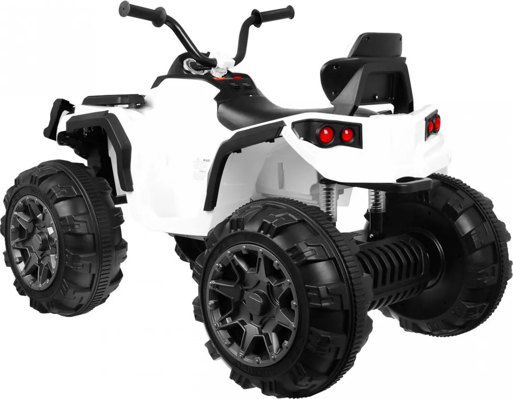 Ramiz Detská štvorkolka na batérie biela + EVA kolesá + MP3 rádio + LED dióda + pomalý štart