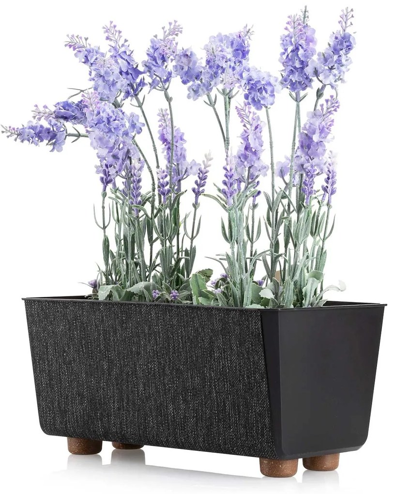 PLASTOVÝ KVETINÁČ SALVIA TX 28,5X17 CM ČIERNA